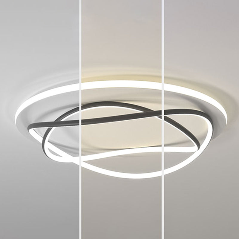 Metalen ronde schaduw spoelplafond licht moderne stijl 2 lichten spoel de montage armatuur in wit