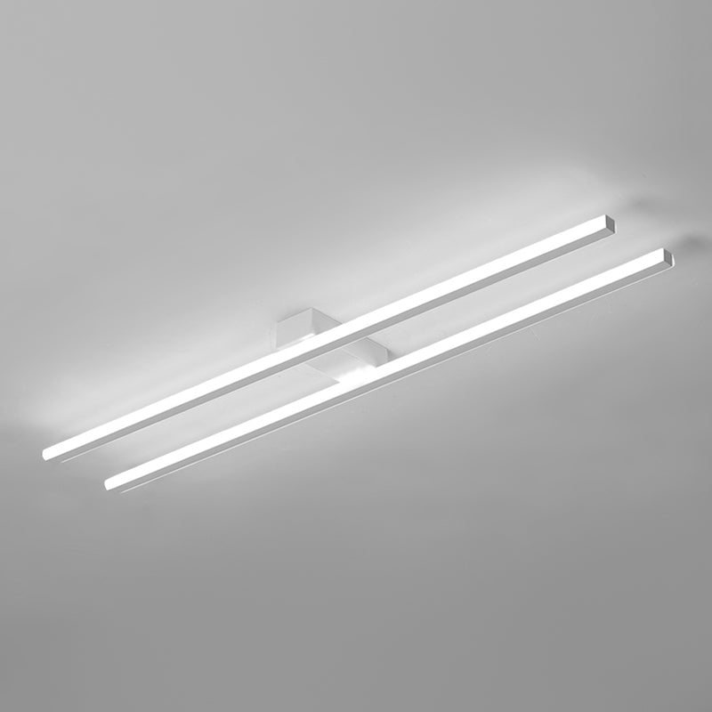 Linear Metal Shade Flush Ceiling Light Modern Style 2 Lights Flush Mount Fixture