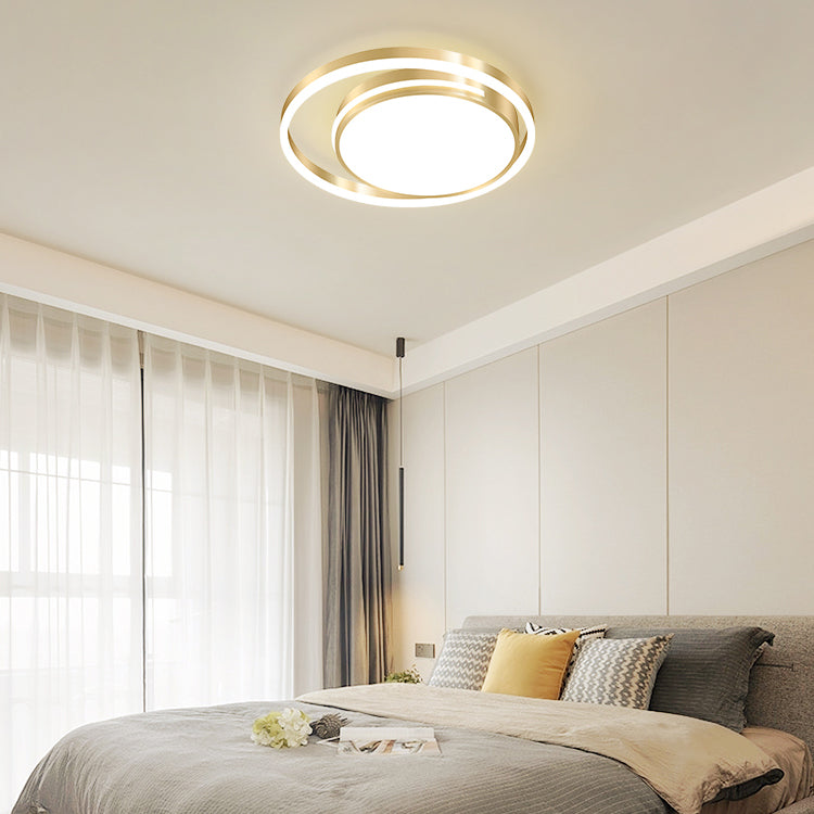 LED Flush Mounted Ceiling Lights Ring Contemporary Lighting Fixture for Bedroom