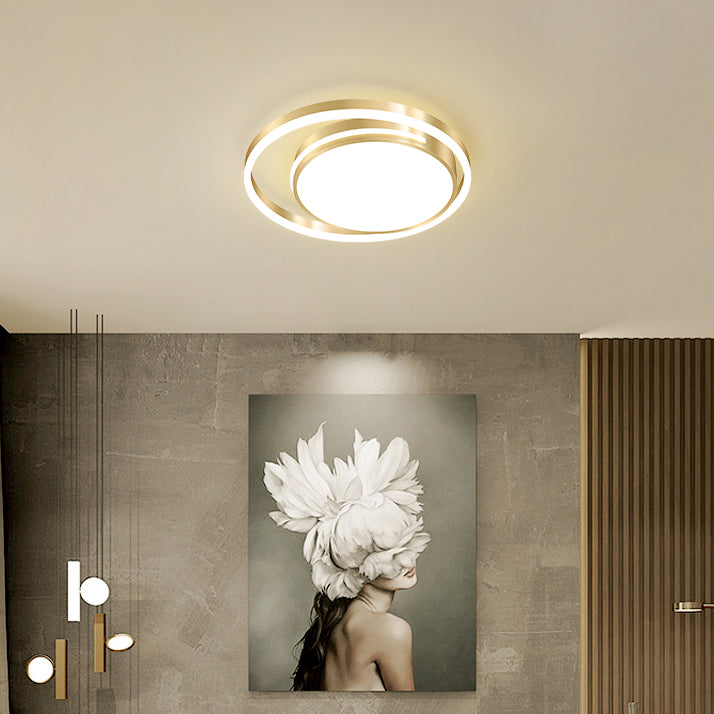 LED Flush Mounted Ceiling Lights Ring Contemporary Lighting Fixture for Bedroom