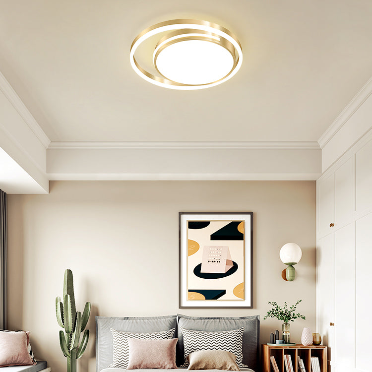 LED Flush Mounted Ceiling Lights Ring Contemporary Lighting Fixture for Bedroom