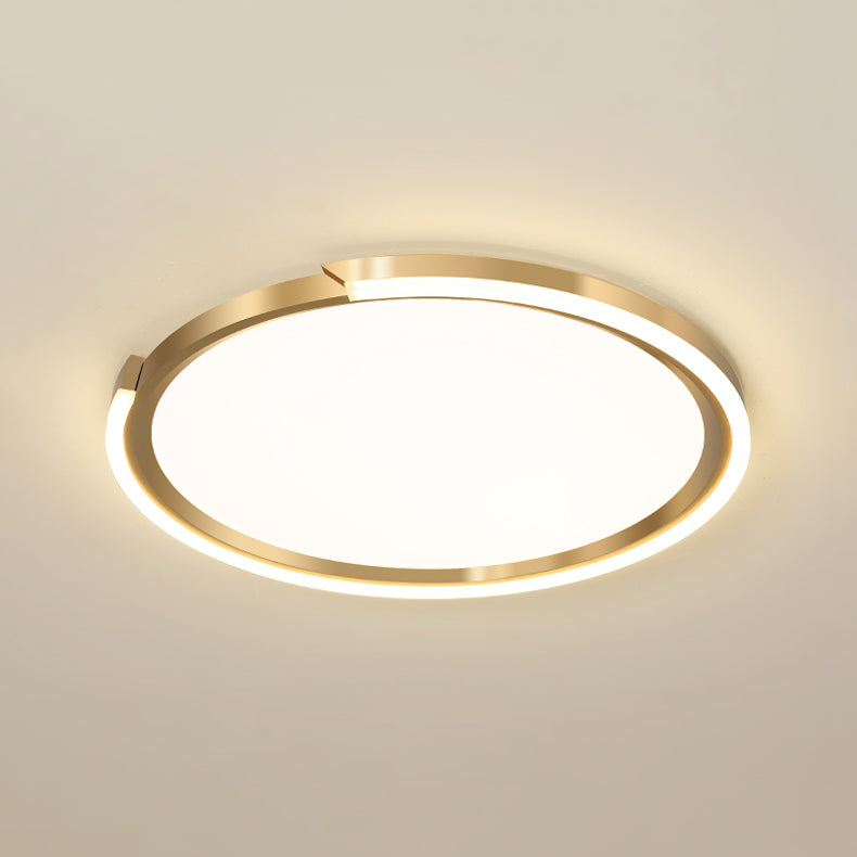 LED Flush Mounted Ceiling Lights Gold Contemporary Lighting Fixture for Living Room