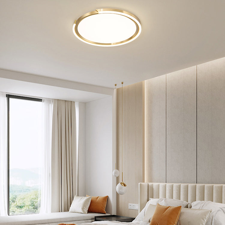 LED Flush Mounted Ceiling Lights Gold Contemporary Lighting Fixture for Living Room