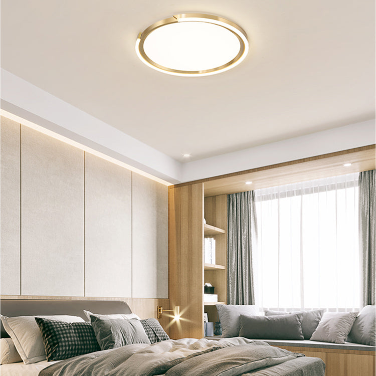 LED Flush Mounted Ceiling Lights Gold Contemporary Lighting Fixture for Living Room