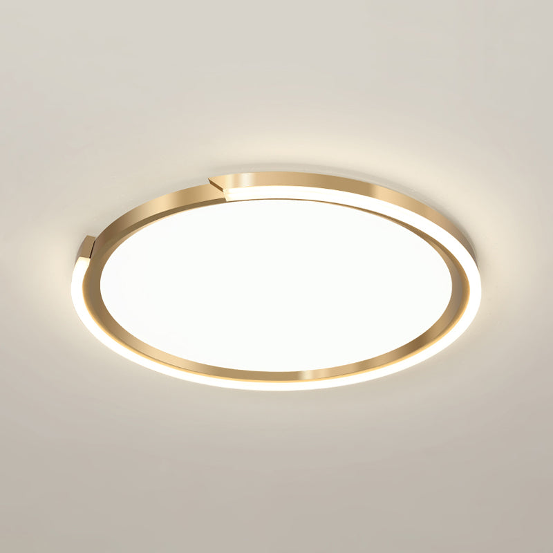 LED Flush Mounted Ceiling Lights Gold Contemporary Lighting Fixture for Living Room