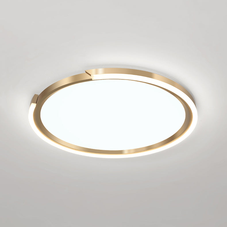 LED Flush Mounted Ceiling Lights Gold Contemporary Lighting Fixture for Living Room