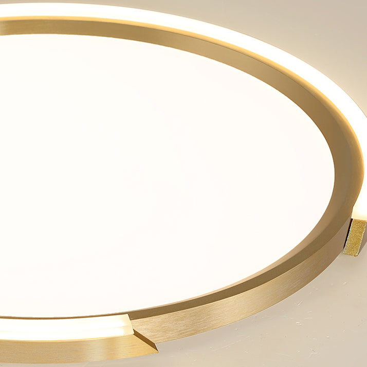 LED -Flush -Deckenleuchten Gold zeitgenössische Beleuchtungsstoffe für Wohnzimmer