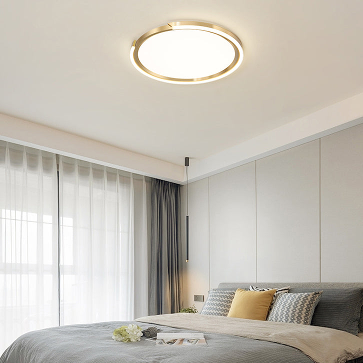 LED Flush Mounted Ceiling Lights Gold Contemporary Lighting Fixture for Living Room