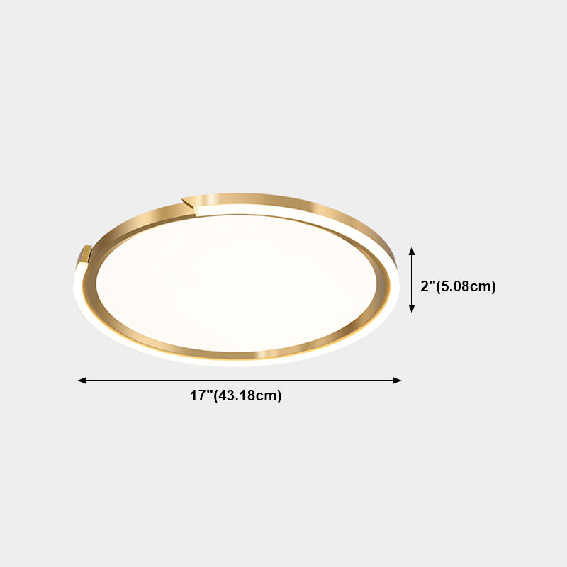 LED Flush Mounted Ceiling Lights Gold Contemporary Lighting Fixture for Living Room