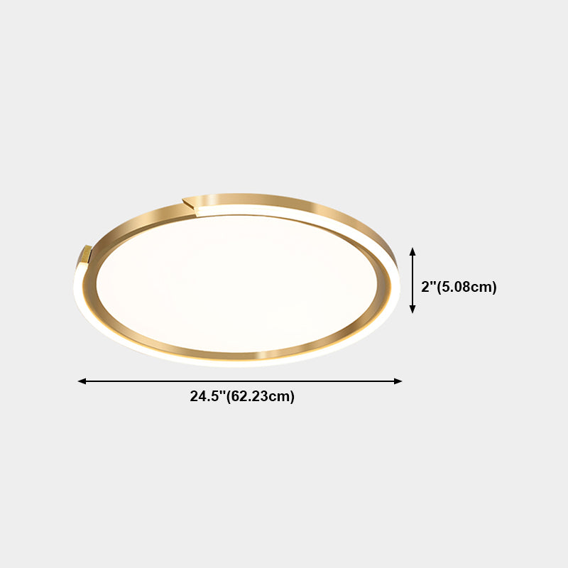 LED Flush Mounted Ceiling Lights Gold Contemporary Lighting Fixture for Living Room