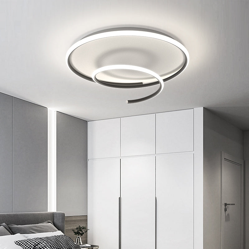 Line Shape LED Ceiling Lamp Modern Iron 1 Light Flush Mount for Dining Room Bedroom