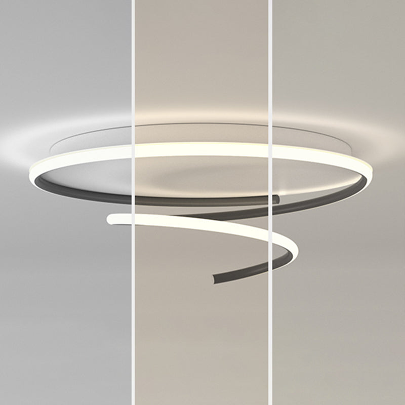 Line Form LED Deckenlampe moderne Eisen 1 leichte Flush -Halterung für Esszimmer Schlafzimmer