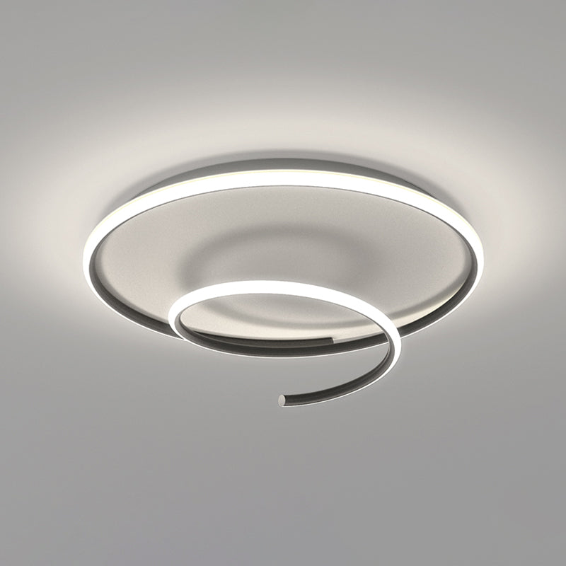 Line Shape LED Ceiling Lamp Modern Iron 1 Light Flush Mount for Dining Room Bedroom