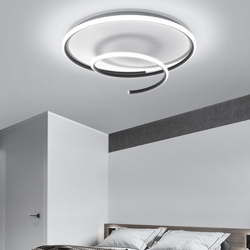 Line Shape LED Ceiling Lamp Modern Iron 1 Light Flush Mount for Dining Room Bedroom