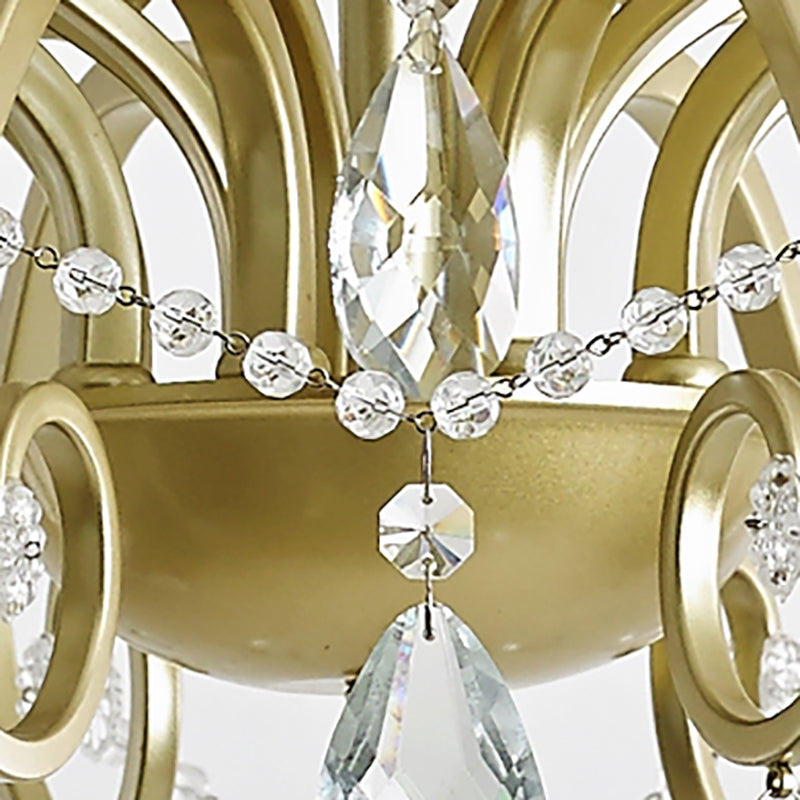 Lustre de lustre en métal en métal en cristal lustre en chandelle en or pour le salon