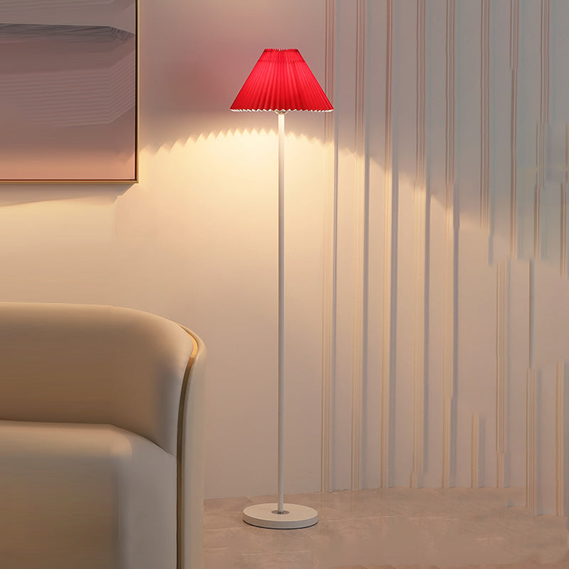 Modern Floor Lamp Household Floor Light with Fabric Shade for Sitting Room