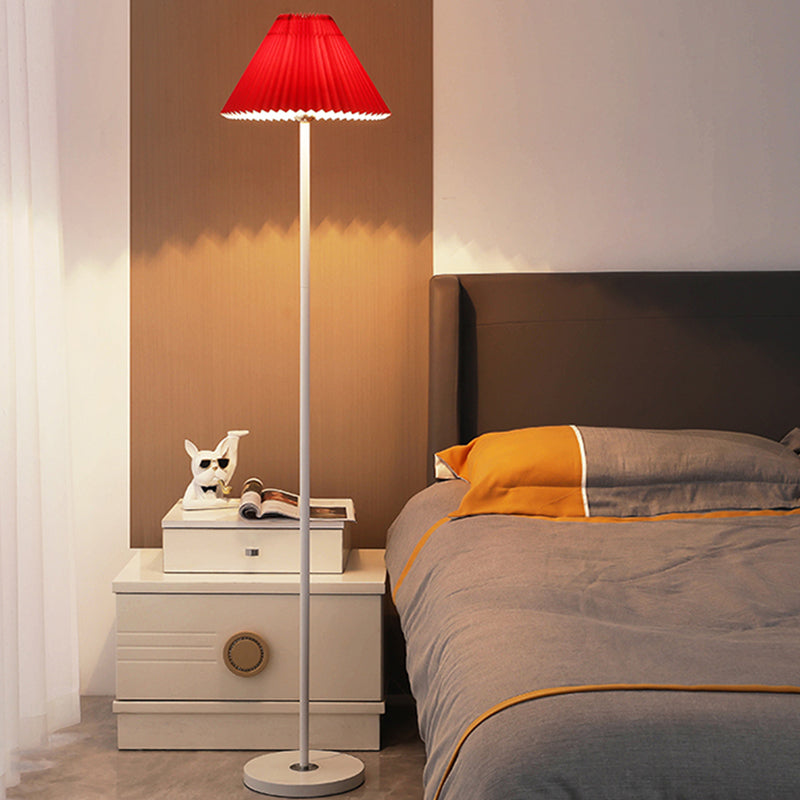 Modern Floor Lamp Household Floor Light with Fabric Shade for Sitting Room