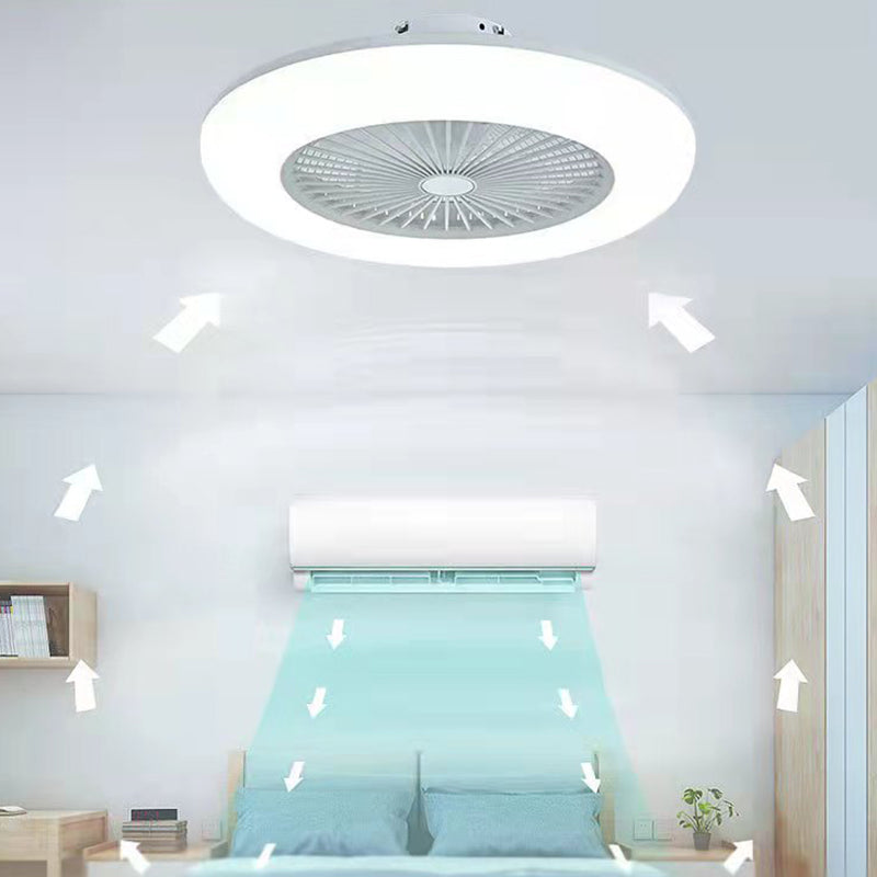 Metal Ceiling Fan Lamp Modern Style LED Ceiling Light for Bedroom