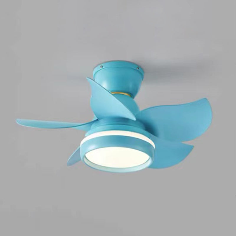 Ventilateur de plafond Light Metal LED Modern plafond Mont à chasse d'eau pour la chambre pour enfants