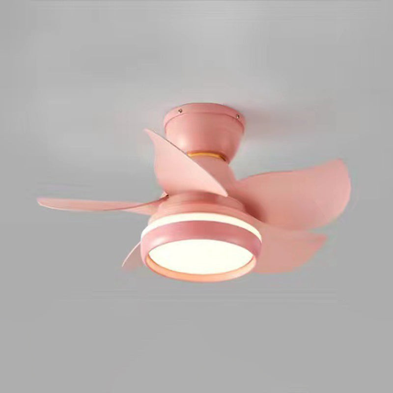 Ventilateur de plafond Light Metal LED Modern plafond Mont à chasse d'eau pour la chambre pour enfants