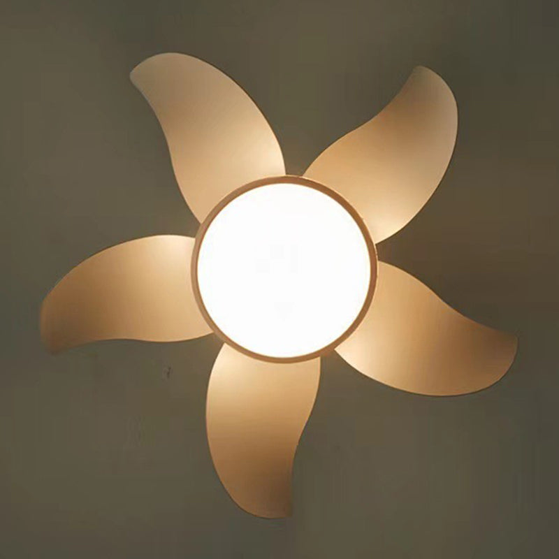 Ventilateur de plafond Light Metal LED Modern plafond Mont à chasse d'eau pour la chambre pour enfants