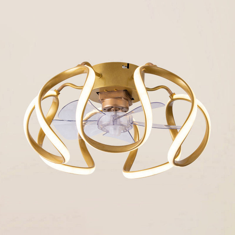 Ventile del soffitto a forma geometrica in metallo moderno lampada da ventola a soffitto a 1 luce