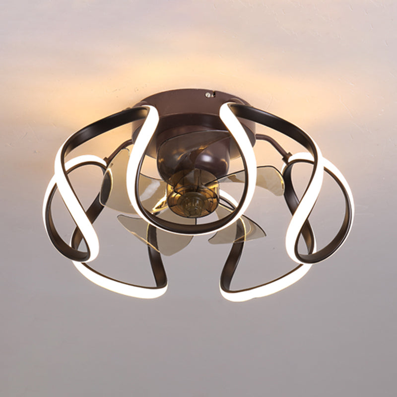 Metal Geometric Shape Ceiling Fans Modern 1-Light Ceiling Fan Lamp Fixture