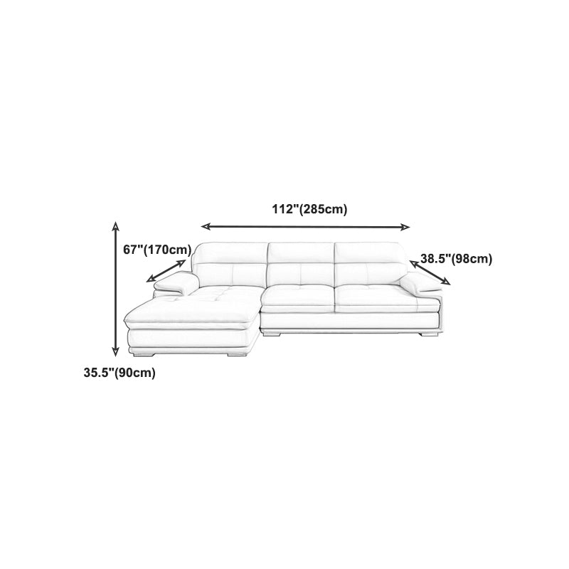 Contemporary Pillow Top Arms Sectional with Cushion Back 35.43" for Living Room