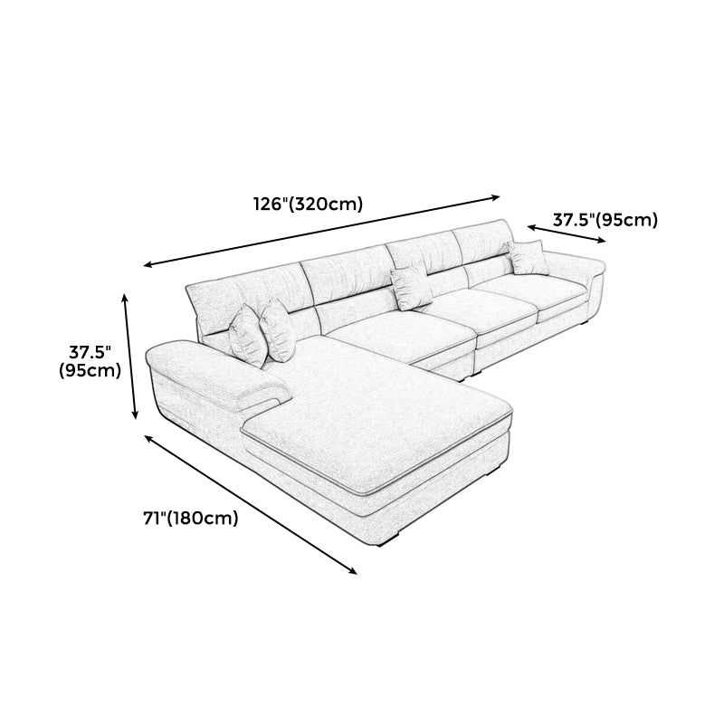 38.5 "H Lino escandinavo Sofá con brazo acampanado y salón de chaise para sala de estar