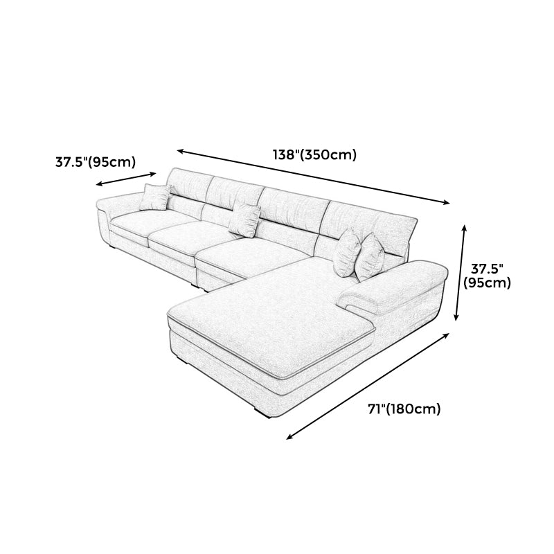 38.5"H Scandinavian Linen Flared Arm Sofa& Chaise Lounge for Living Room