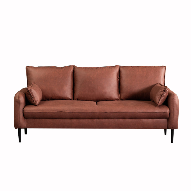 Cushions Square Arm Sofa 3-Seater Faux Leather Stain Resistant Loveseat