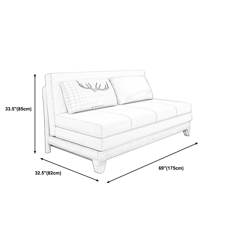 Strakke rugrangende loveseat armless stoffen sofa set voor woonkamer