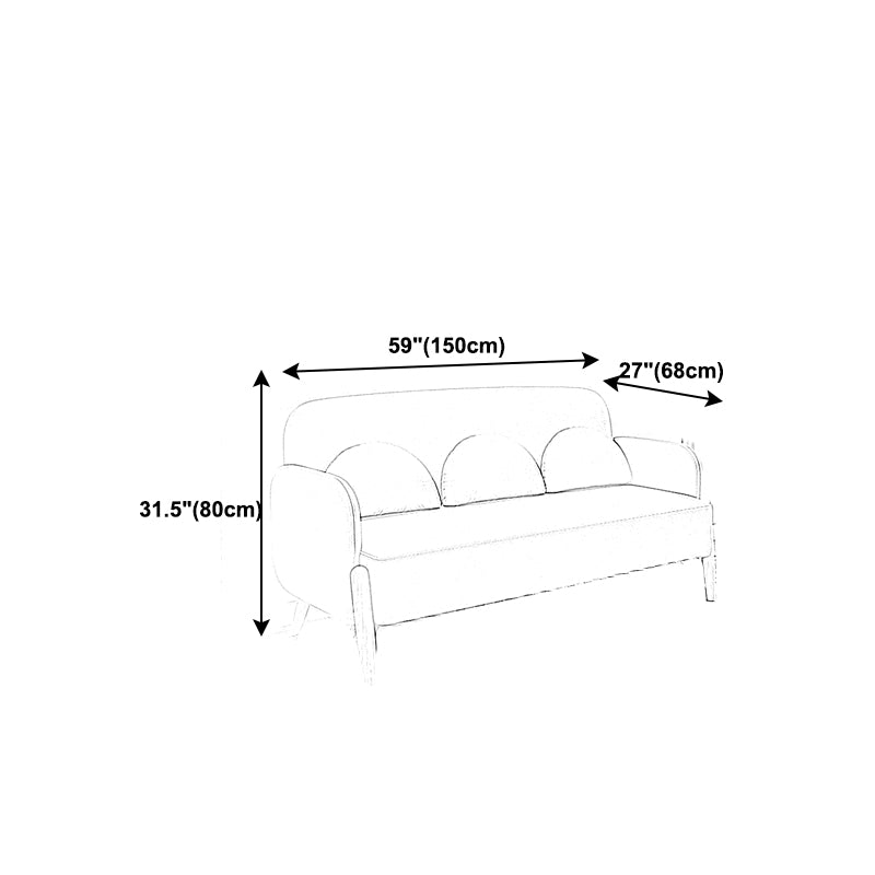 Ultra-Modern 3-seater Sofa with Square Arm and 4 Wooden Legs