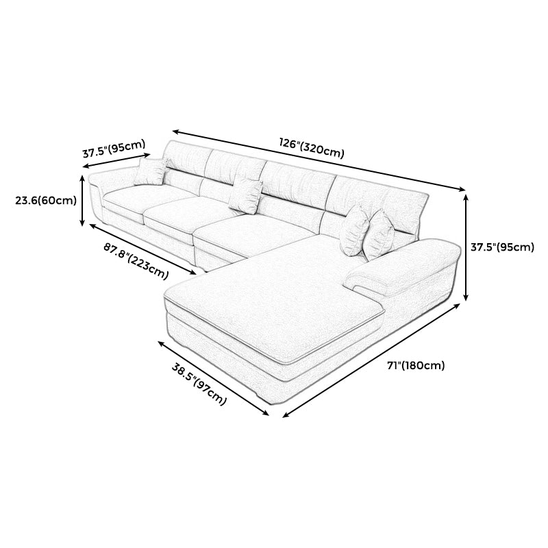 Moderne reversible Chaise -Abschnitte mit Kissen, die ausgestattet sind, Armsektionen für das Wohnzimmer