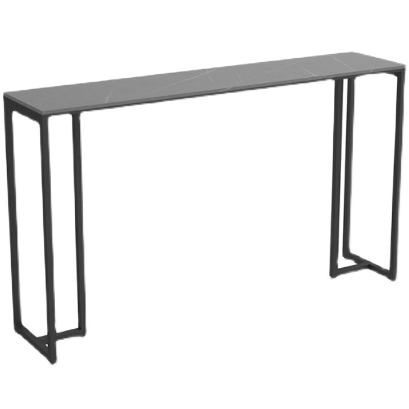 Stone Bar Dining Table Industrial Bar Dining Table with Black Base