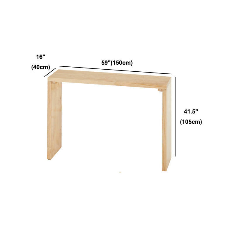 Rectangle Bar Dining Table Wood Contemporary Bar Table with Sled Base