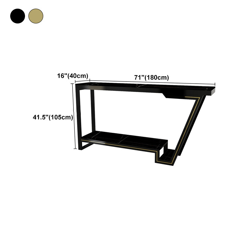 Nordic Glam Rectangle Bar Counter Table Sintered Stone Dining Table for Home