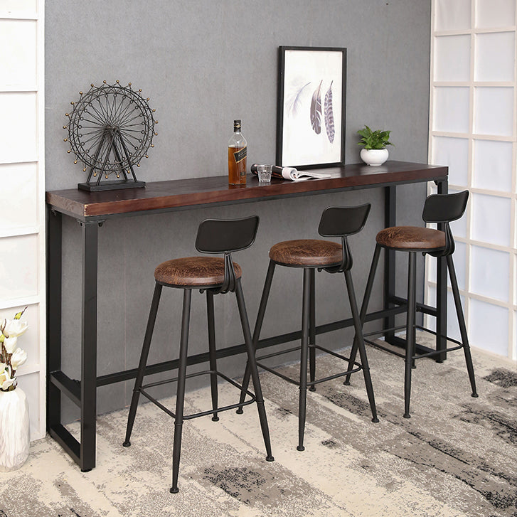 Industrial Rectangle Bar Counter Table Wooden Dining Table for Kitchen