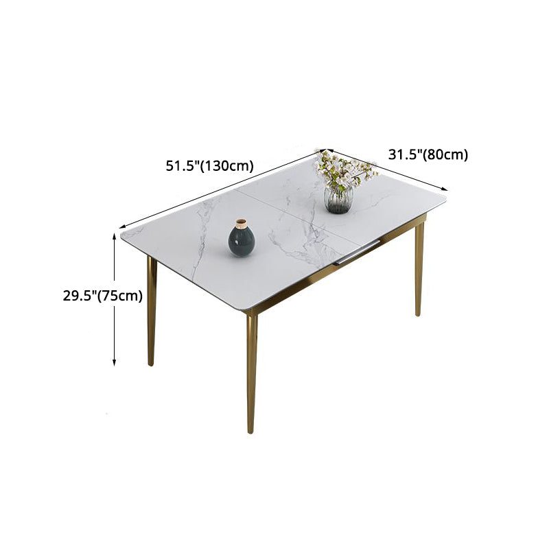 Glam Scalable Dinette Set 1/4/7 Pieces Rectangle Dining Table Set with Sintered Stone Top