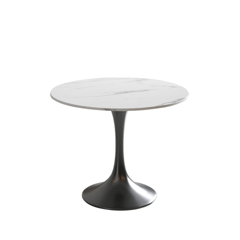 Traditional Luxury Dining Table White Stone Center Top Round Dining Table