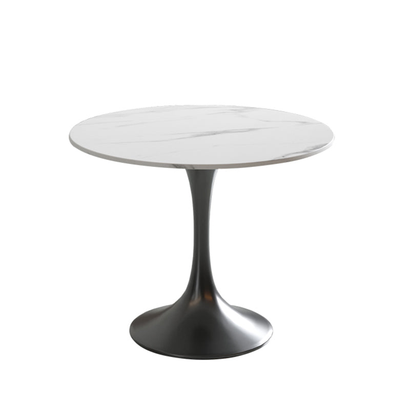 Traditional Luxury Dining Table White Stone Center Top Round Dining Table