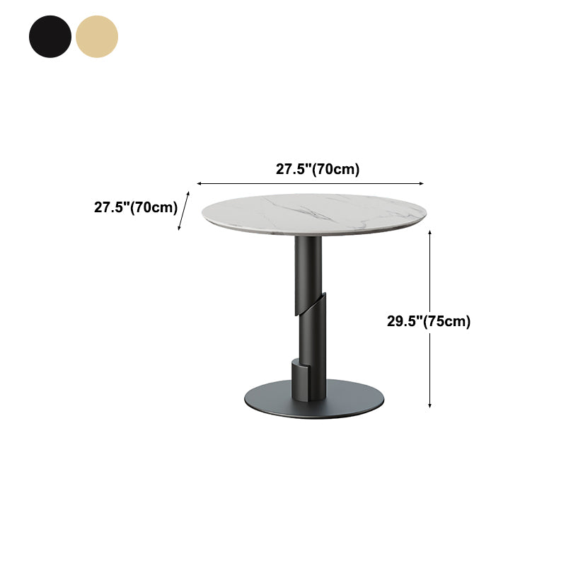 Traditional Luxury Dining Table White Stone Center Top Round Dining Table