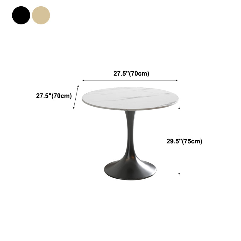 Traditional Luxury Dining Table White Stone Center Top Round Dining Table