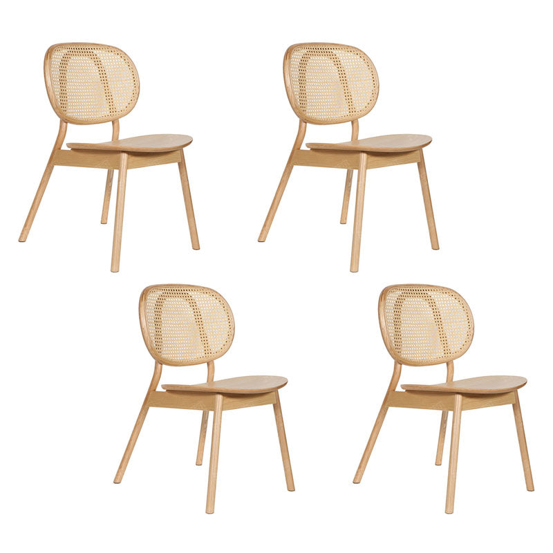 Nordic Style Armless Chairs Wood Open Back Side Dining Chairs