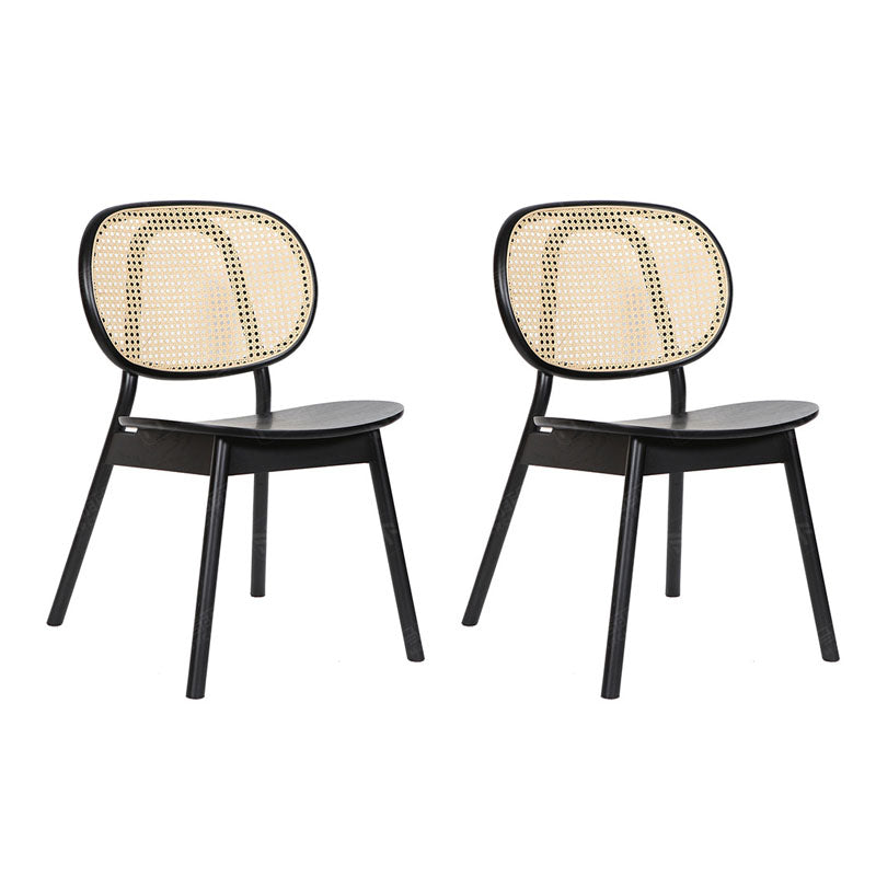 Nordic Style Armless Chairs Wood Open Back Side Dining Chairs