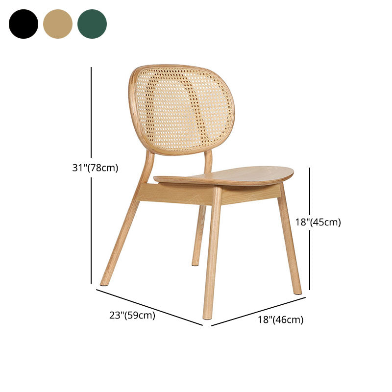 Nordic Style Armless Chairs Wood Open Back Side Dining Chairs