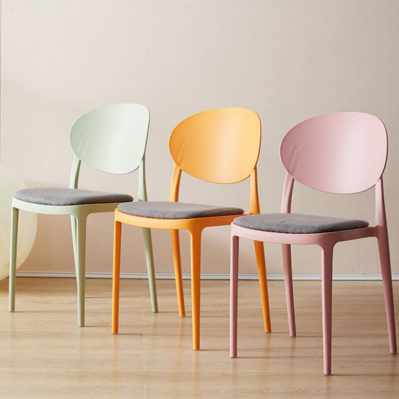 Contemporary Stackable Plastic Chair Open Back Kitchen Armless Chairs