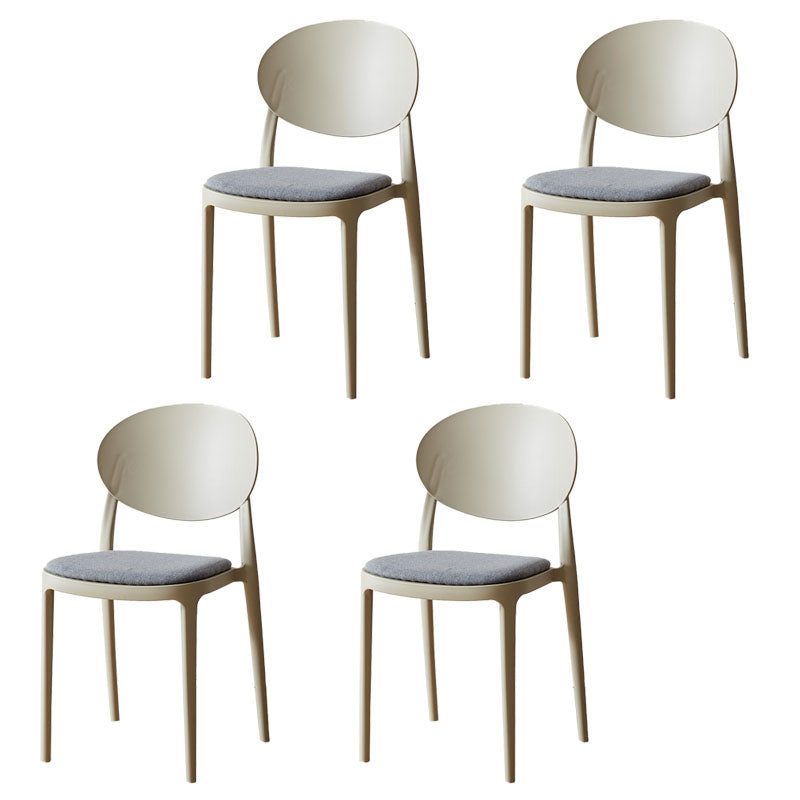 Contemporary Stackable Plastic Chair Open Back Kitchen Armless Chairs