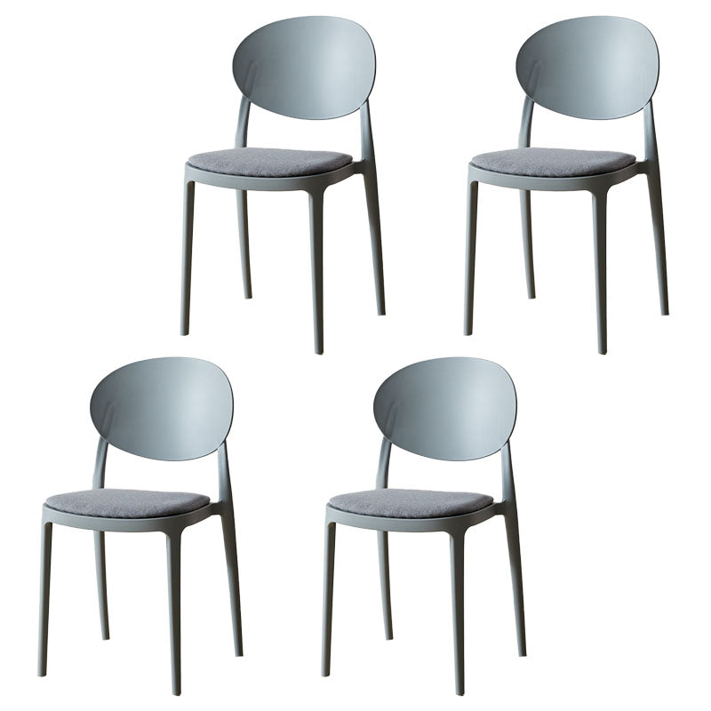 Contemporary Stackable Plastic Chair Open Back Kitchen Armless Chairs