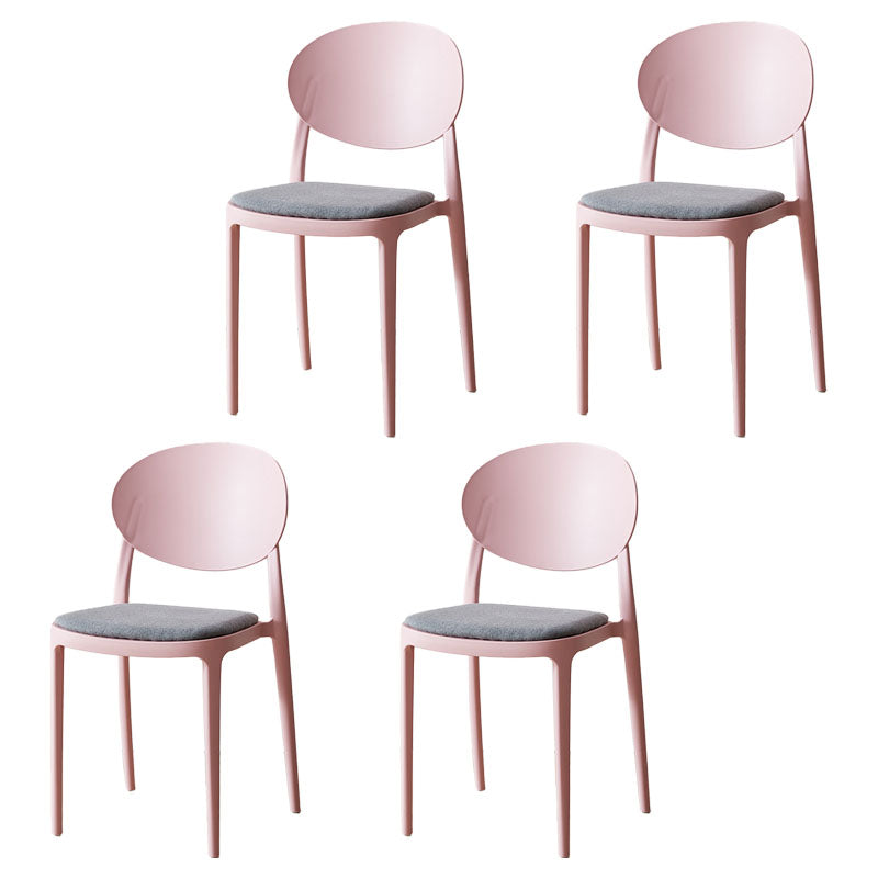 Contemporary Stackable Plastic Chair Open Back Kitchen Armless Chairs